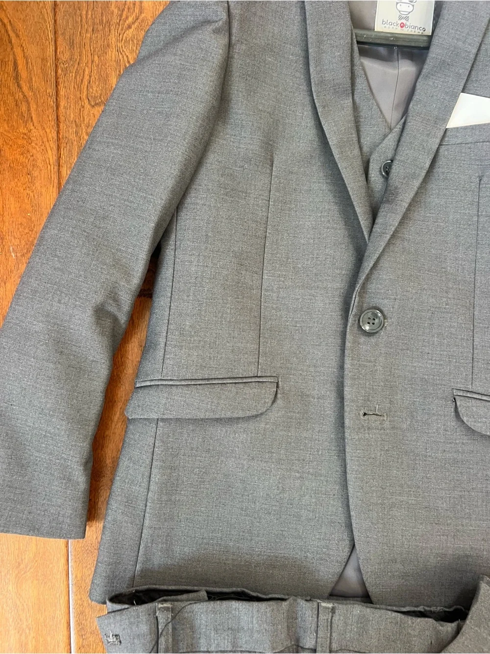Kid’s Gray Three-Piece Suit Jacket, Vest & Pants
